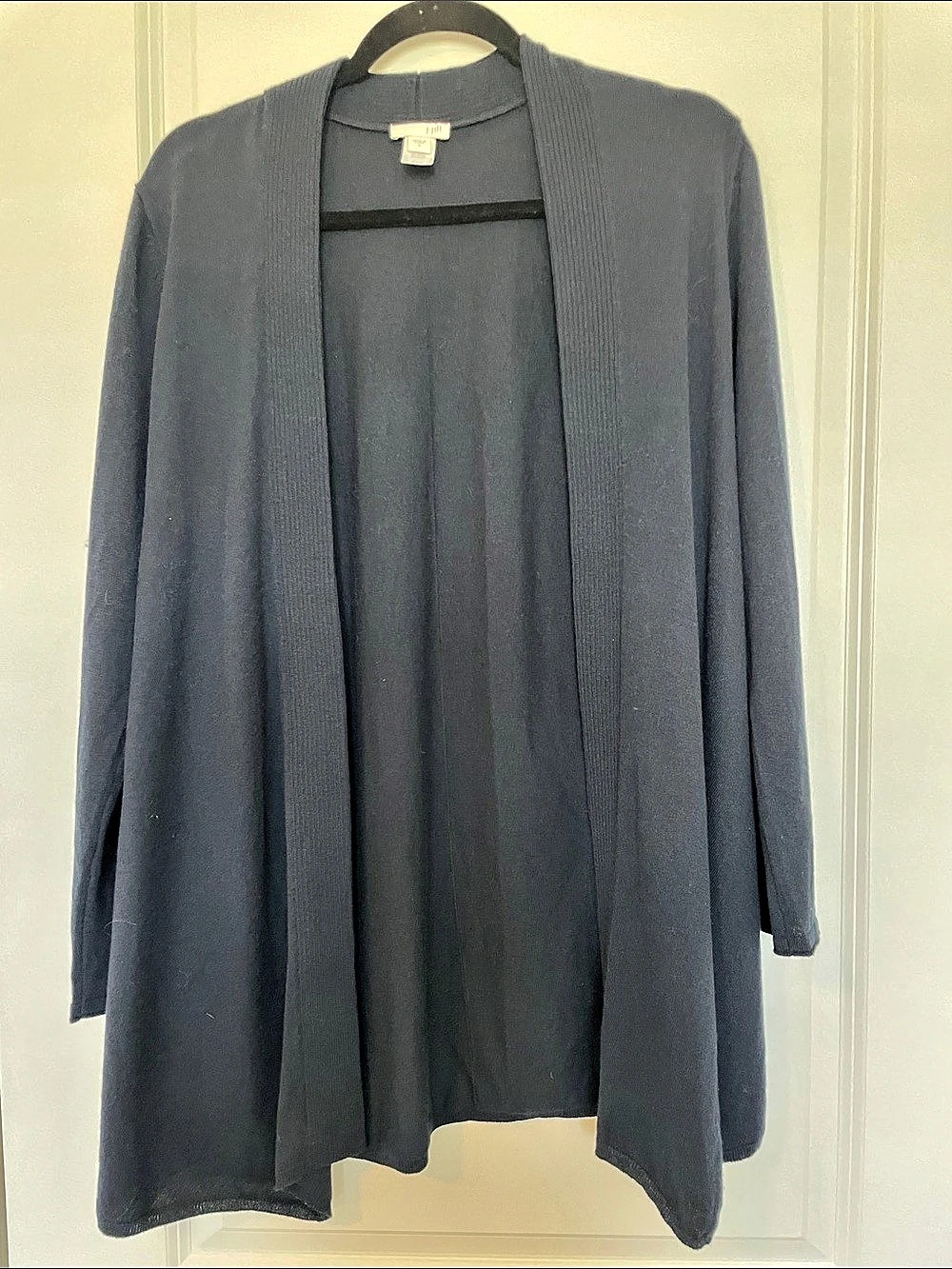 J.Jill Open Front Wool Cardigan Navy Blue